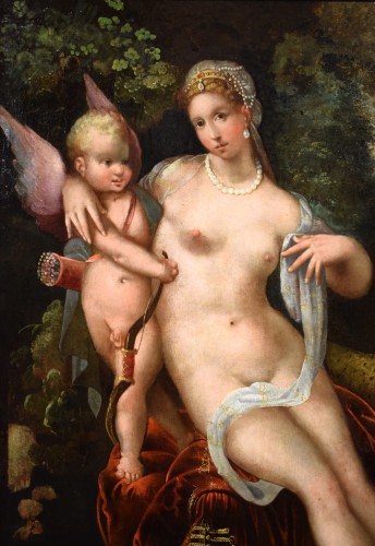 Tableaux et dessins Tableaux XVIe siècle - Vénus et Cupidon - Venise, fin du XVIe siècle